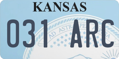 KS license plate 031ARC