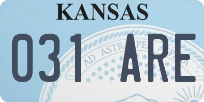 KS license plate 031ARE