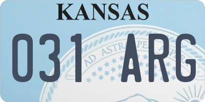 KS license plate 031ARG