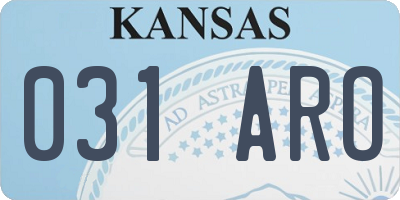 KS license plate 031ARO