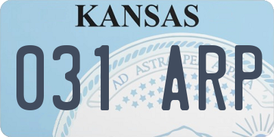 KS license plate 031ARP