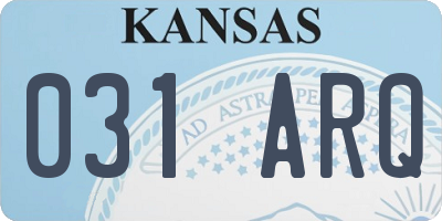 KS license plate 031ARQ