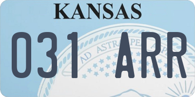 KS license plate 031ARR
