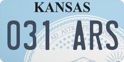 KS license plate 031ARS