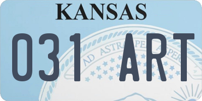 KS license plate 031ART