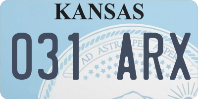 KS license plate 031ARX