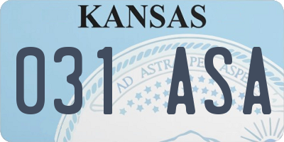 KS license plate 031ASA