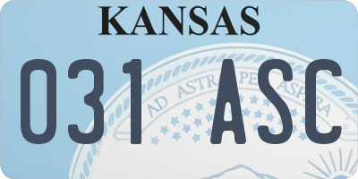 KS license plate 031ASC