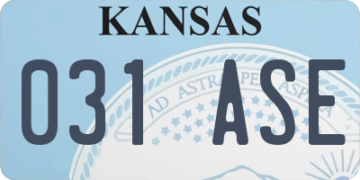 KS license plate 031ASE