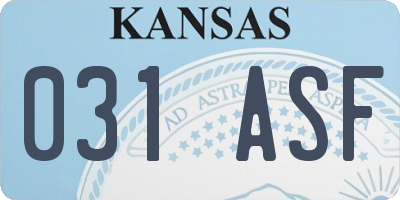 KS license plate 031ASF