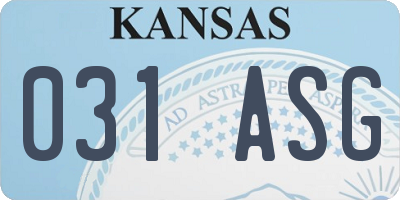 KS license plate 031ASG