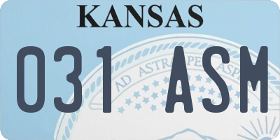 KS license plate 031ASM