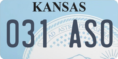 KS license plate 031ASO