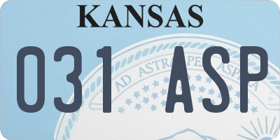 KS license plate 031ASP