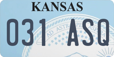 KS license plate 031ASQ
