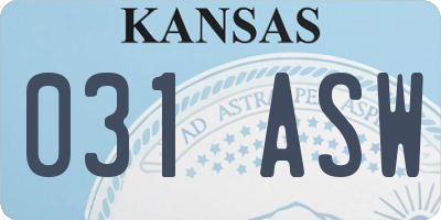 KS license plate 031ASW
