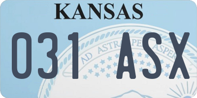 KS license plate 031ASX