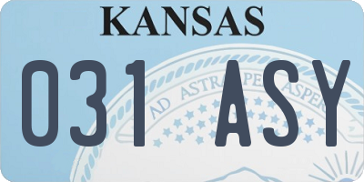 KS license plate 031ASY