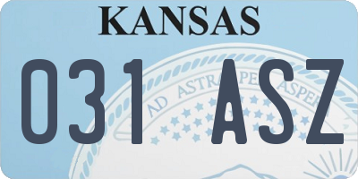 KS license plate 031ASZ