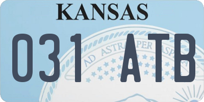 KS license plate 031ATB