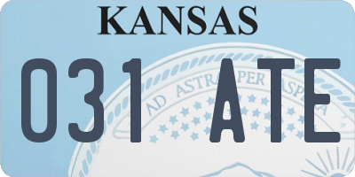 KS license plate 031ATE