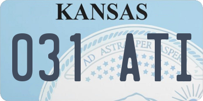 KS license plate 031ATI