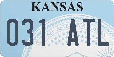 KS license plate 031ATL