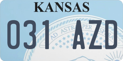 KS license plate 031AZD