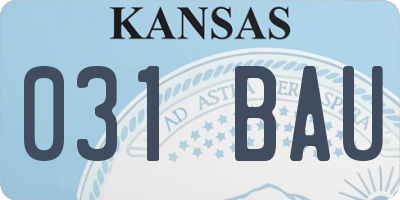 KS license plate 031BAU