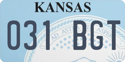 KS license plate 031BGT