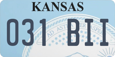 KS license plate 031BII