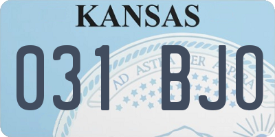 KS license plate 031BJO
