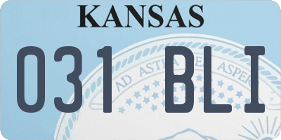 KS license plate 031BLI