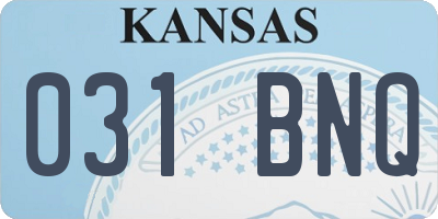 KS license plate 031BNQ