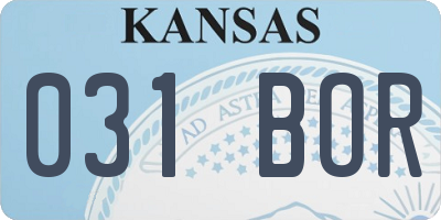 KS license plate 031BOR