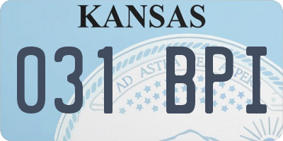 KS license plate 031BPI