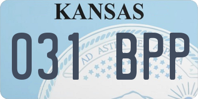 KS license plate 031BPP