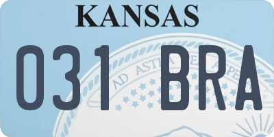 KS license plate 031BRA