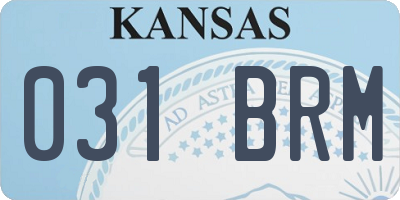 KS license plate 031BRM