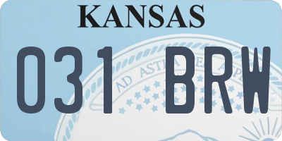 KS license plate 031BRW
