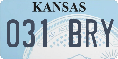 KS license plate 031BRY