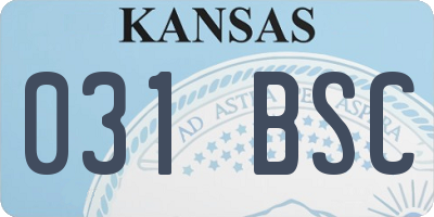 KS license plate 031BSC