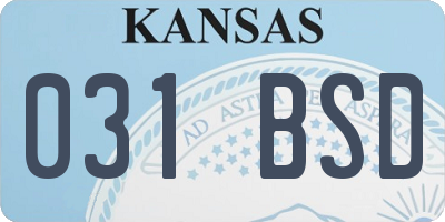 KS license plate 031BSD