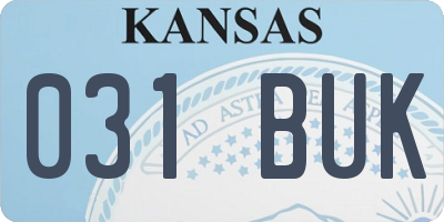 KS license plate 031BUK