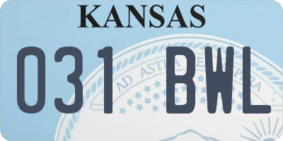 KS license plate 031BWL