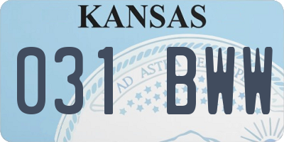KS license plate 031BWW
