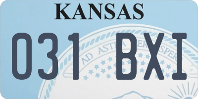 KS license plate 031BXI