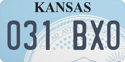 KS license plate 031BXO