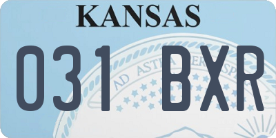 KS license plate 031BXR