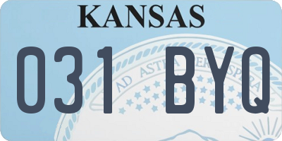 KS license plate 031BYQ